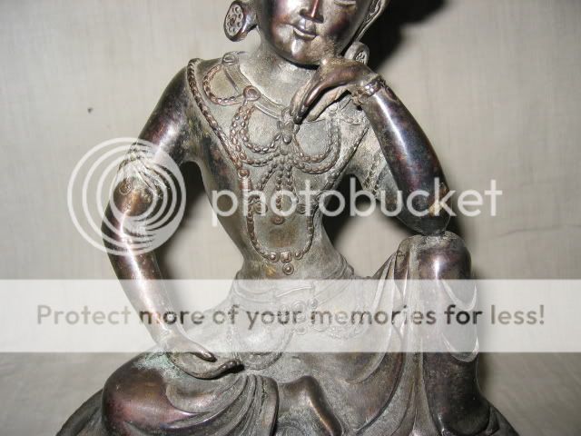 Tibet Tibetan Bronze Green Tara Buddha Statue  