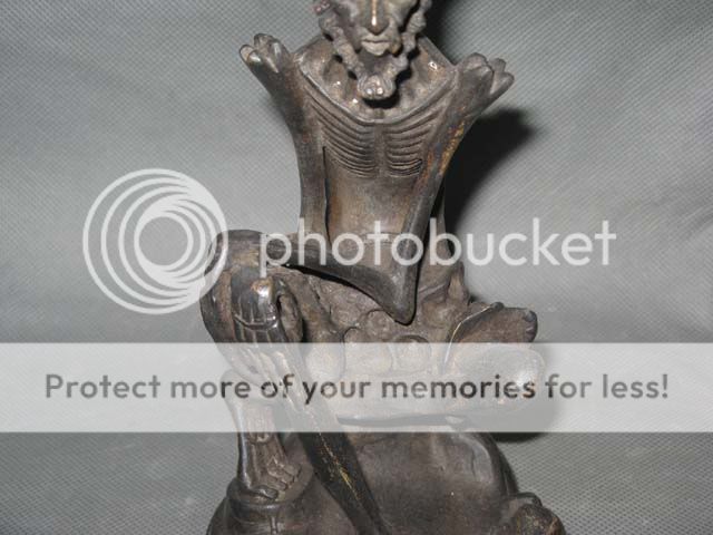 Tibetan Bronze carving angular arhat Buddha Statue  