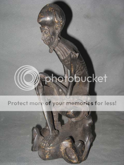 Tibetan Bronze carving angular arhat Buddha Statue  