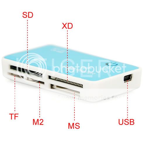 USB 2.0 Multi Card Reader Writer SD MMC TF MS M2 CF XD  