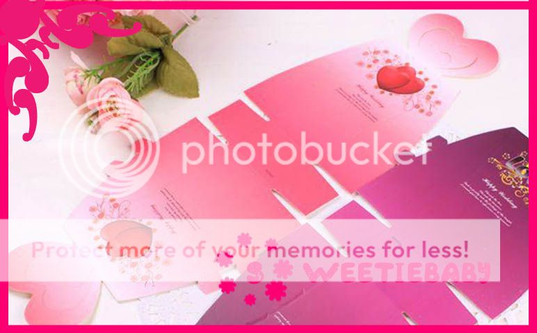 60pcs Heart Heart Wedding Favor Gift Box Pink  